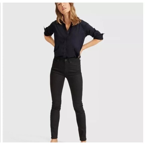 EVERLANE Women's 26 High‎ Rise Skinny Jeans Black Regular Pants Denim |E1 - Picture 1 of 8